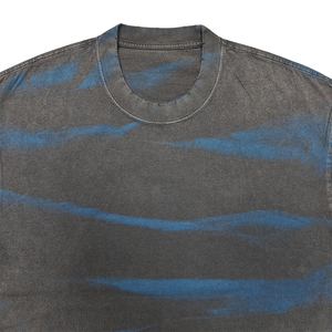 High Quality Men's Acid <b>Washed</b> T-Shirt Vintage Short Sleeve Solid Painting Stripes Acid <b>Washed</b> Short Sleeve T-Shirt for Men - Product Image 3