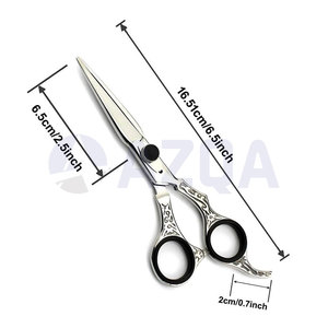 Professional Stainless Steel <b>Barber</b> Hair Cutting and Thinning Scissors <b>Set</b> with Straight Razor and Zipper Case - Product Image 2