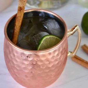 Copper Moscow mule mug <b>set</b> coral horizon <b>beverage</b> cups reusable handmade <b>serving</b> mugs premium finish - Product Image 4