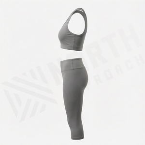 Popular Custom Logo Seamless Yoga <b>Set</b> For Women Active Wear <b>Sexy</b> Sport <b>Bra</b> Fitness Legging Apparel Breathable Suits - Product Image 3