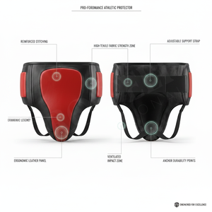 PU Leather MMA Boxing Accessory Manufacturer Groin Guard for Men Adjustable Protective Sports Gear Padded Cup OEM Groin Guard - Product Image 2
