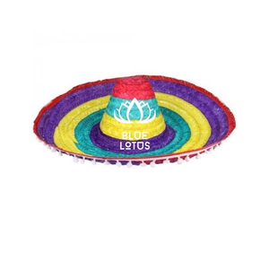 BEST SELLING Mexican Sombrero Seagrass <b>Straw</b> <b>Hat</b> Breathable Sun Shade Beach Travel Festivals Western Theme Parties Striped Hand - Product Image 1