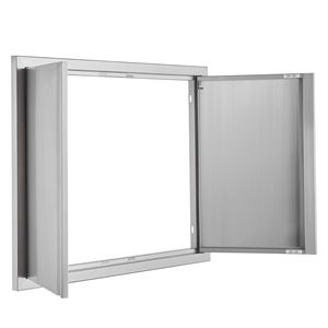 Puerta Doble Empotrada de Acero Inoxidable para Cocina Exterior, 31W x 24H Pulgadas, Puerta Vertical Empotrada en la Pared para Acceso a Barbacoa y Almacenamiento - Product Image 4