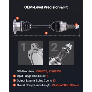 Conjunto de Eje de Transmisión Delantero Izquierdo y Derecho, Repuesto Automotriz, Eje con Junta Homocinética, Compatible con el Lado del Conductor y del Pasajero - Product Image 3