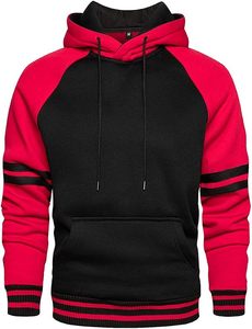 Black and <b>Red</b> Contrast Hooded Sweatshirt for Adults Casual Wear All Seasons Promotional Use - Product Image 1