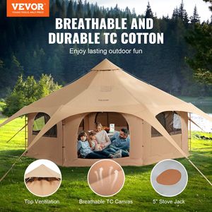 Tenda a Campana in Tela per 4 Stagioni, 5 M/16,4 ft, Traspirante, per 8 Persone, con Apertura per Stufa, Ideale per Campeggio - Product Image 2