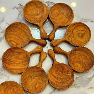 Vietnam Factory Wooden Spoon Short Handle 5cm Natural Wood Kitchen Utensil Handmade Bulk Manufacturer Export - Product Image 1