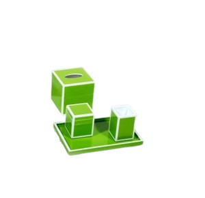 Wholesale Lacquer Bathroom Set Minimalist Decorative <b>Resin</b> Bath Accessories Luxurious Green Home Organizer <b>Kit</b> - Product Image 3
