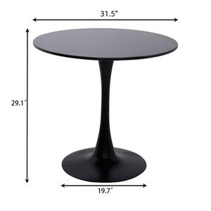 Tavolo da Pranzo Moderno Nero per Natale, Tavolo da Cucina 31.5, Tavolino da Caffè e Tavolo per il Tempo Libero per Soggiorno - Product Image 3