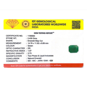 Certified AA Quality Natural Zambian Emerald Loose Gemstone-12.15 Carat Pear Cut 14mm Green - Product Image 4