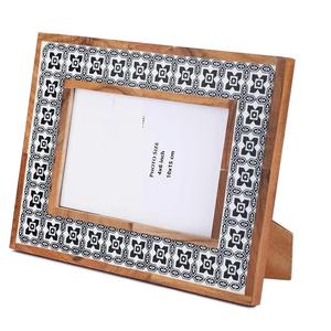 Handmade Resin Photo Frame Blue Floral Pattern Hand Painted Home Decoration 4x6 Inch - Product Image 2