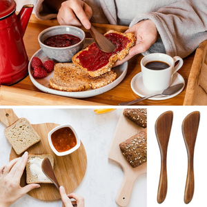 Couteau à confiture réutilisable en bois vintage, spatules à fromage et beurre, prix de gros direct usine du Vietnam - Product Image 3