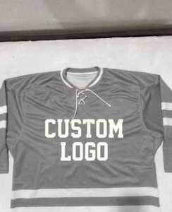 Maillot de hockey sur glace personnalisé avec broderie de logo, design coupé-cousu, en polyester épais - Product Image 3