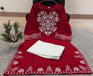 Conjunto de Kurta y Salwar de Algodón Bordado Amarillo, Transpirable, Holgado, de Verano, para Mujer, Estilo Étnico - Product Image 6
