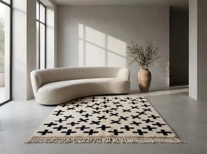 Tapis marocain authentique Beni Ourain Berber, tapis Oriental, 100% tissé à la main, vente en gros - Product Image 4