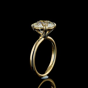 Bague de fiançailles solitaire personnalisée avec diamant rond de 4 carats, certifié IGI, couleur D, à 4 griffes, fournisseur de bijoux en diamant de laboratoire - Product Image 2