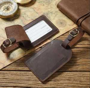 Luxury Personalized Genuine Leather Luggage Tags Privacy Cover Suitcase <b>Name</b> <b>Labels</b> Travel Bag Tags Bulk LMP-0190 - Product Image 3