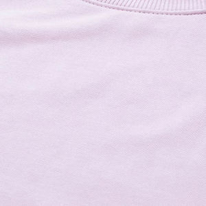 Sudadera de Cuello Redondo Color Lavanda para Mujer, Manga Larga, Corte Regular, 100% Algodón Tejido, Color Sólido Informal para Otoño - Product Image 3