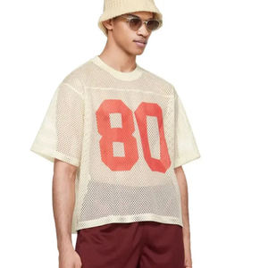 Camiseta Deportiva Retro de Fútbol Americano y Fútbol Soccer, Personalizada OEM, de Alta Calidad, en Malla de Poliéster, Estilo Holgado, Corta, Tallas Grandes, para Verano - Product Image 4