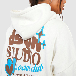 Sweat à capuche tissé ample pour femme, col montant, mélange de coton, pull décontracté, streetwear d'extérieur, vêtement chaud d'hiver - Product Image 5