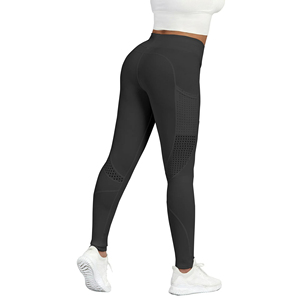Leggings Deportivos Negros de Spandex para Mujer, con Bolsillos Laterales, Cintura Media, Ropa de Gimnasio, Yoga, para Damas - Product Image 2