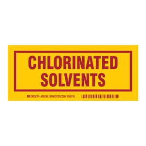 Étiquettes résistantes aux solvants chlorés Brady pour les conteneurs de laboratoire et industriels - Product Image 1