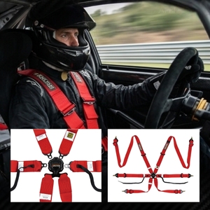 เข็มขัดนิรภัยสำหรับรถแข่ง TBRACING Sport Plus ได้รับการรับรองจาก FIA สำหรับมอเตอร์สปอร์ต รับผลิตแบบ OEM ODM แบรนด์ส่วนตัว มีให้เลือก 16 สี แบบ 6 จุด - Product Image 2