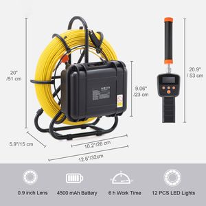 Telecamera per Ispezione Tubi da 9 Pollici con Funzione DVR, Localizzatore 512Hz, Portata 300 Ft/91.5 m, IP68, 12 Telecamere Regolabili per Fognature - Product Image 3