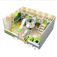 Structure de jeu intérieure pour usage commercial, avec structure en tuyaux galvanisés et cadre en bois, toboggan en spirale, mur d'escalade, capacité de 100 à 500 kg pour enfants