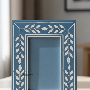 Cadre photo en os bleu incrusté, décoration d'intérieur de luxe faite à la main - Product Image 5
