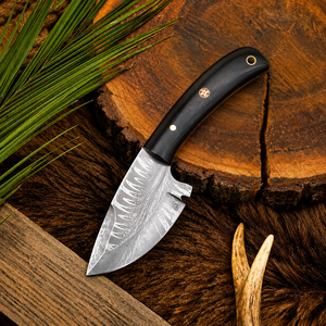 Couteau de Découpe à Lame Fixe en Acier Damas Fait Main avec Fourreau en Cuir, Manche Plein, pour Survie en Camping et Activités Extérieures, Vente en Gros OEM ODM - Product Image 5