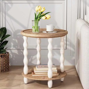 Plateaux de rangement rustiques en bois de pin avec pieds tournés, écologiques, faits à la main, durables, légers, pour salon |   Aqudus - Product Image 2