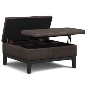 Dover Coffee <b>Table</b> Ottoman <b>with</b> Lift Top for Storage Stylish <b>Stool</b> & Ottoman Furniture - Product Image 3