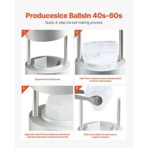 Kit per la creazione di cubetti di ghiaccio Ice Diamond Maker da 2,4 pollici, pressa e pinza per palline di ghiaccio in alluminio aeronautico - Product Image 3