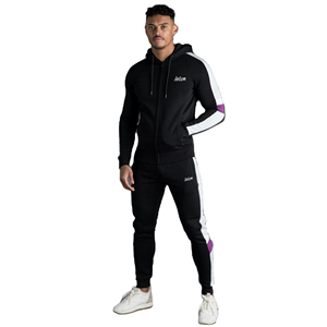 Sudadera con capucha de algodón polar personalizada para hombre, corte ajustado, cálida para otoño e invierno, chándal informal para correr, pantalones deportivos al por mayor - Product Image 2