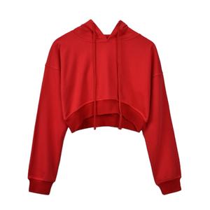 Sudadera con Capucha para Mujer, Nueva Moda, Suave, Informal, Manga Larga, Corte Recortado, Cálida, Bordada, Transpirable, 100% Algodón - Product Image 3