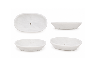 Meilleures ventes : Porte-savon ovale en marbre naturel avec égouttoir intégré pour salle de bain, design minimaliste, luxe, vente en gros - Product Image 4