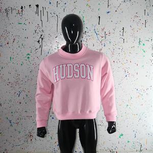 PINK <b>Mock</b> <b>Neck</b> Sweatshirt 100% WHITE Applique Embroidery wide <b>neck</b> Sweatshirt Finer Threads - Product Image 1