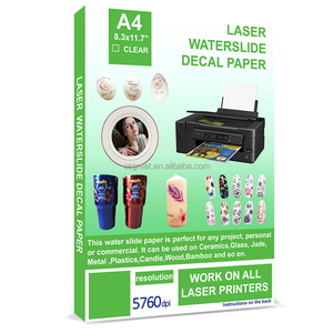 No Spray/Cut Clear A3 <strong>A4</strong> Water Transfer Inkjet Laser Waterslide Decal Paper for Candle/Glass/Tumbler/Cup/Ceramic <strong>Plate</strong> - Product Image 2