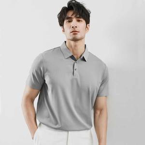 Chemises pour hommes de haute qualité à manches courtes en coton tricoté, style anglais, décontractées, respirantes, à séchage rapide, avec poche avant, couleur unie, pour l'été - Product Image 2