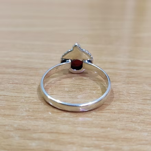 <b>925</b> <b>Silver</b> <b>Ring</b> with Red Stone Round Shape | Simple Elegant Style | Wholesale Jewelry Supplier - Product Image 4