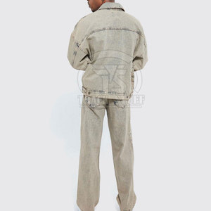 Meilleures ventes : Costumes en jean d'hiver pour hommes sur mesure, boutons unis, haute qualité, 100 % coton, service OEM, dernier design - Product Image 3