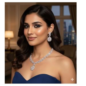 Conjunto de Collar de Latón Premium para Mujer con Brillo Duradero y Ligero para Bodas, Eventos Culturales y Uso Diario Étnico - Product Image 4