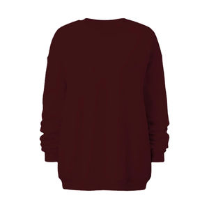 Pull en molleton de coton tricoté à col rond et manches longues, coupe oversize, imprimé uni, épaules tombantes, ourlet asymétrique, pour femme, idéal pour l'hiver - Product Image 5