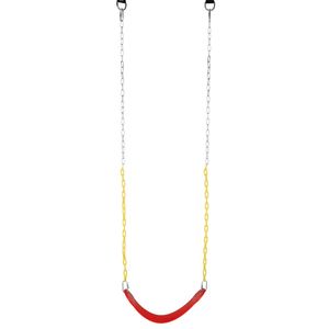 Set Seggiolino Altalena in Acciaio Rinforzato 500kg Max, Ricambio per Altalene e Scivoli da Interno/Esterno per Giardino e Scuola, Rosso per Bambini - Product Image 1