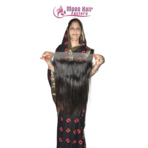 Extensions de cheveux humains indiens bruts 100 % non traités Remy, frontale HD, lisses, doux et soyeux, trame simple ou double, tirées à la machine - Product Image 5