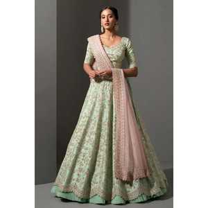 Lehenga choli ชุดปาร์ตี้ออกแบบด้วยด้ายและ dori ชุดใส่ทำงานมีประสิทธิภาพ - Product Image 5