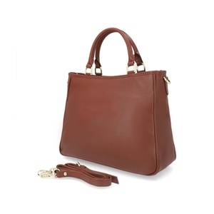 กระเป๋าถือหนังสีน้ำตาลแฟชั่นสำหรับผู้หญิง กระเป๋าโท้ททรงเรียบง่ายพร้อมสายสะพาย รับผลิตจำนวนมากตามสั่ง - Product Image 2