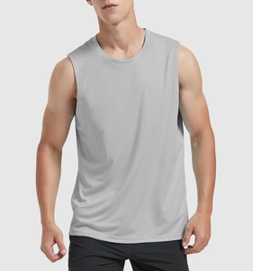 เสื้อกล้ามคอกลมผู้ชาย สีพื้น ผ้าถัก แห้งเร็ว สวมใส่สบาย 100% โพลีเอสเตอร์ - Product Image 1