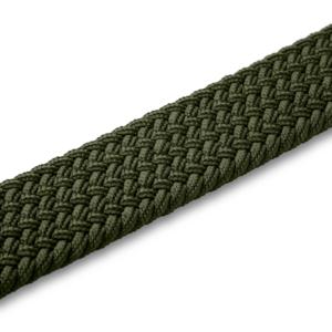 Ceinture de golf décontractée pour homme en toile tressée élastique, ajustable, avec garniture en cuir vert et boucle en alliage de zinc, durable, OEM - Product Image 2